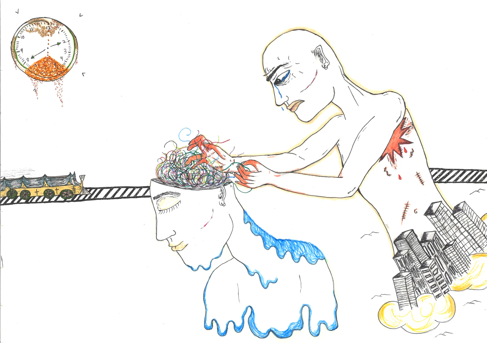 Time to Let Go, handmade print by Luana Tabbara